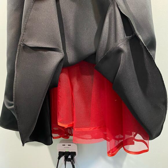 Vtg Scott McClintock Black Satin Spaghetti Strap Bow Accents Maxi Dress Size 14 - Picture 4 of 8